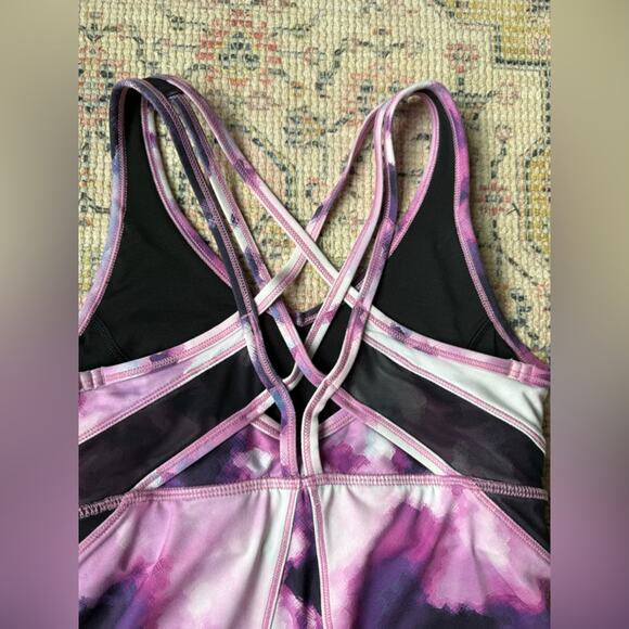 Lululemon Strappy Racerback Workout Tank with Bra Purple Tie-Dye – Size 4 - Picture 4 of 7